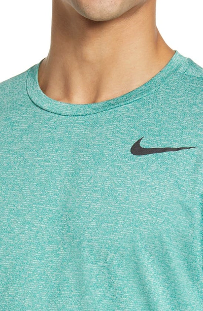 Shop Nike Dri-fit Static Training T-shirt In Green/ Seafoam/ Heather/ Black
