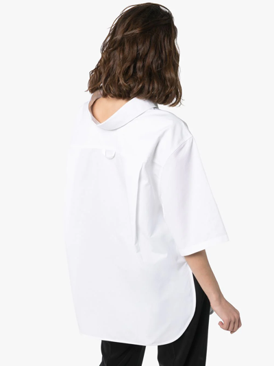 Shop Balenciaga Oversized Button-down Cotton-poplin Shirt In White