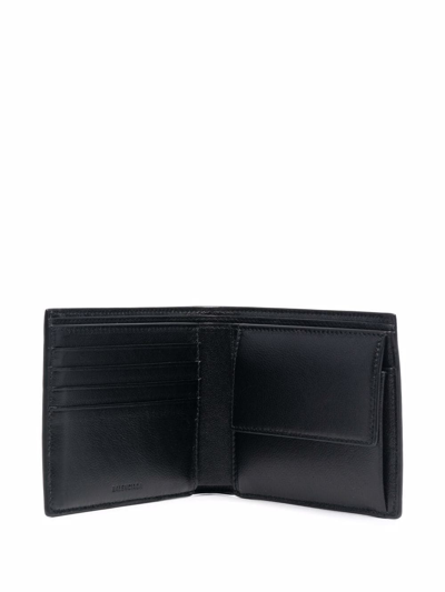 Shop Balenciaga Folded Logo Wallet In Black