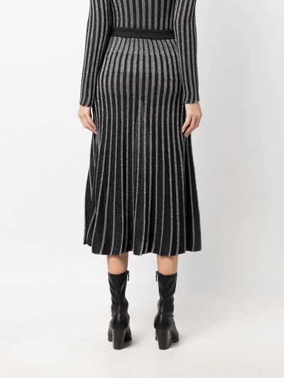 Shop Stella Mccartney Metallic-threaded Pleated Skirt In 8490