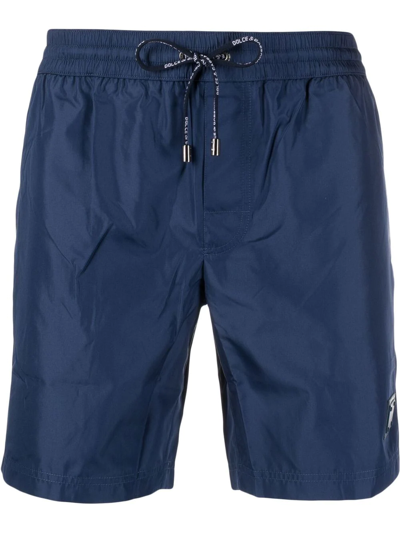 Shop Dolce & Gabbana Logo-patch Swim Shorts In Blue