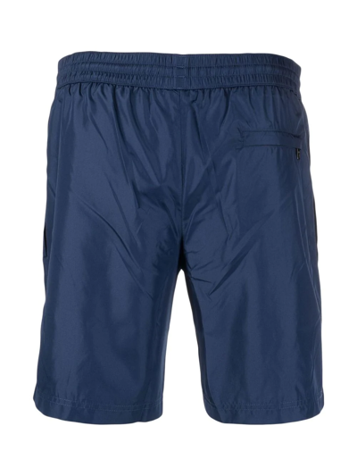 Shop Dolce & Gabbana Logo-patch Swim Shorts In Blue