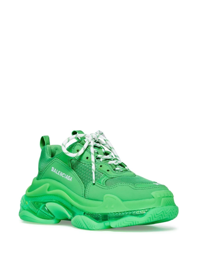 Shop Balenciaga Triple S Clear-sole Sneakers In Green