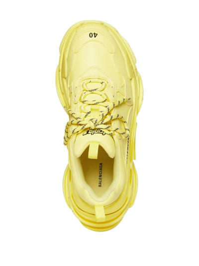 Shop Balenciaga Triple S Low-top Sneakers In Yellow