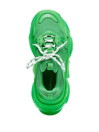 Shop Balenciaga Triple S Clear-sole Sneakers In Green