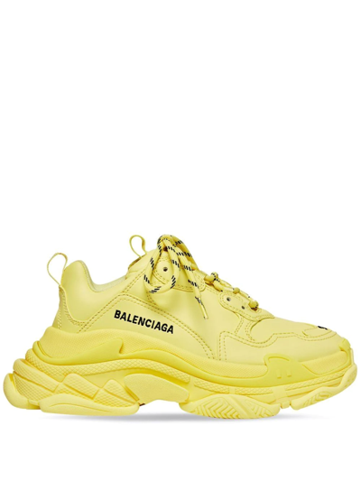 Shop Balenciaga Triple S Sneakers In Yellow