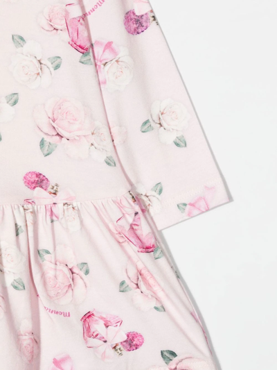 Shop Monnalisa Graphic-print Casual Dress In Pink