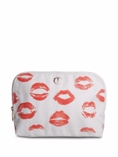 Shop Charlotte Tilbury Lip Print Makeup Bag In White