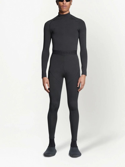 Shop Balenciaga 3b Sports Icon Leggings In Black
