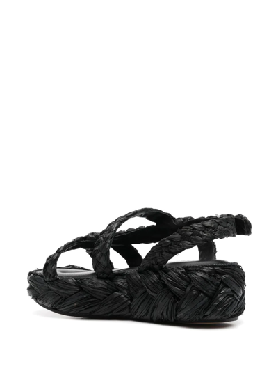 Shop Clergerie Woven Platform Sandals In Black