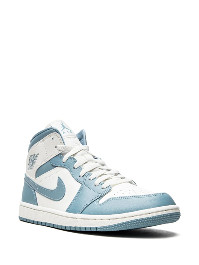 Shop Jordan Air  1 Mid Sneakers In Blue
