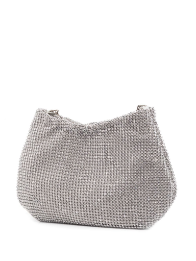 Shop Rosantica Crystal-trimmed Shoulder Bag In Grey