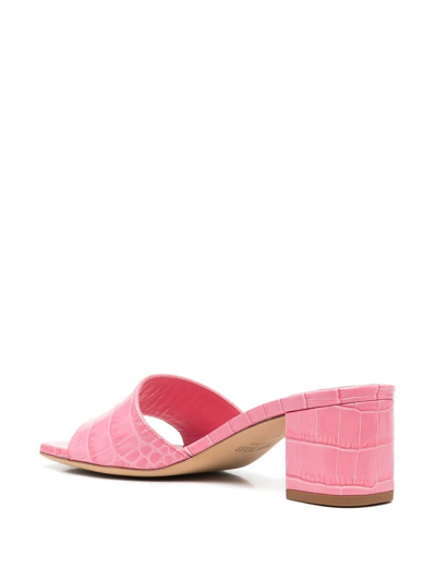 Shop Paris Texas 65mm Embossed Leather Sandals In Pink