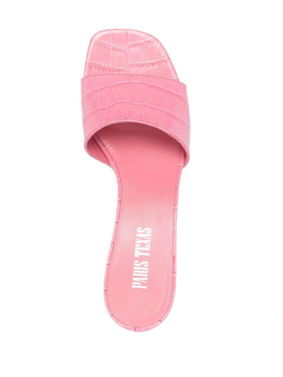 Shop Paris Texas 65mm Embossed Leather Sandals In Pink