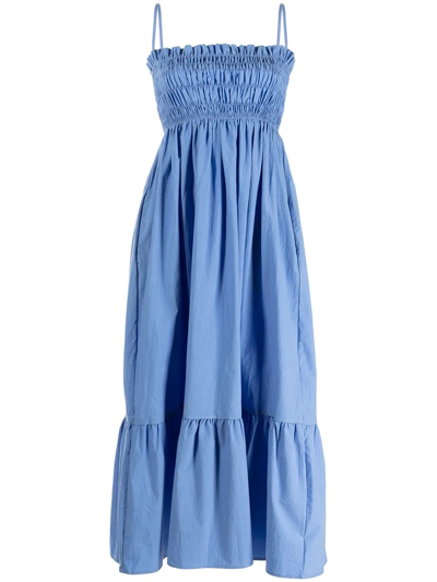 Shop Ciao Lucia Umbria Tiered Midi Dress In Blue