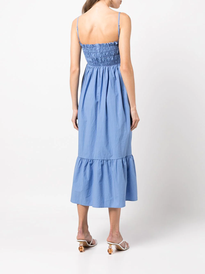 Shop Ciao Lucia Umbria Tiered Midi Dress In Blue