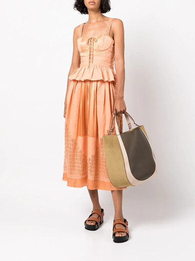 Ulla Johnson Orla Lace-up Corset Top In Orange