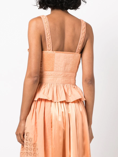 Shop Ulla Johnson Orla Lace-up Corset Top In Orange