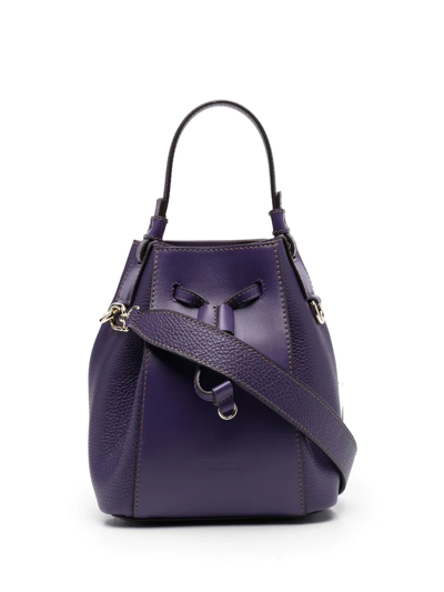 Shop Furla Miastella Bucket Bag In Purple