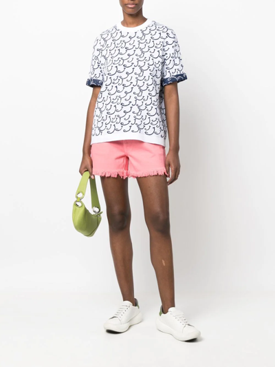 Jacob Cohen Bella Frayed-hem Shorts In Pink