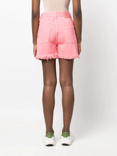 Jacob Cohen Bella Frayed-hem Shorts In Pink