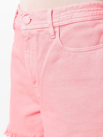 Jacob Cohen Bella Frayed-hem Shorts In Pink