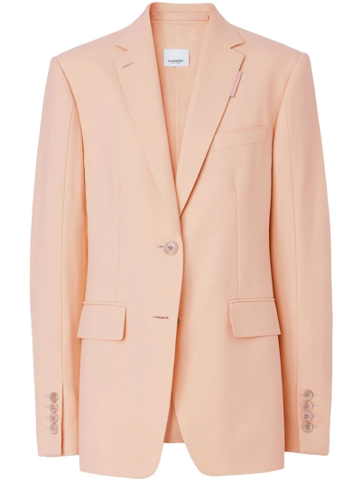 Shop Burberry Tailored Single-breasted Blazer In Pink