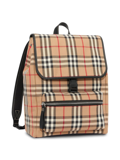 Shop Burberry Check-pattern Zip-fastening Backpack In Brown