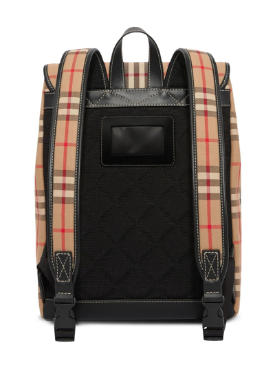 Shop Burberry Check-pattern Zip-fastening Backpack In Brown