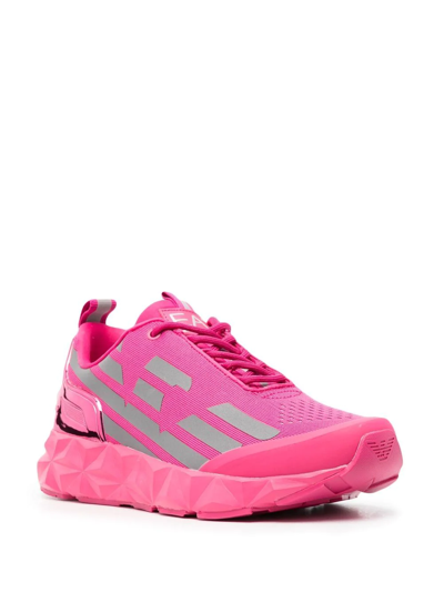 Shop Ea7 Logo Low-top Sneakers In Pink