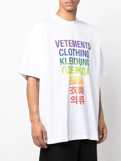 Shop Vetements Logo-print Oversized T-shirt In White