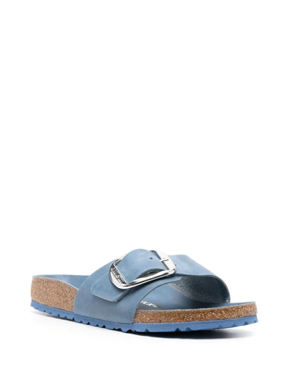 Shop Birkenstock Madrid Big Buckle Slide Sandals In Blue