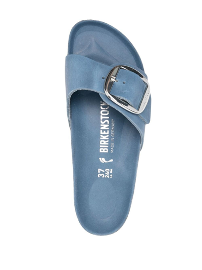 Shop Birkenstock Madrid Big Buckle Slide Sandals In Blue
