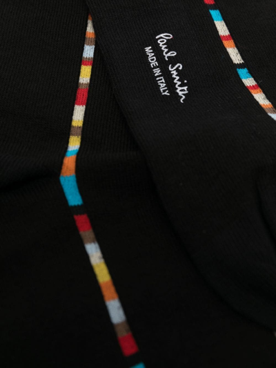 Paul Smith Cotton-blend Signature Stripe Socks In Black