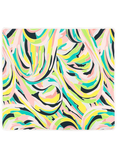 Shop Emilio Pucci Junior Abstract-print Blanket In Blue