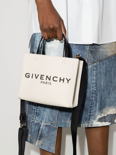 Shop Givenchy Logo-print Tote Bag In Neutrals