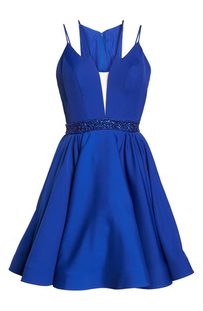 Shop Mac Duggal Double Strap Racerback Party Dress In Royal