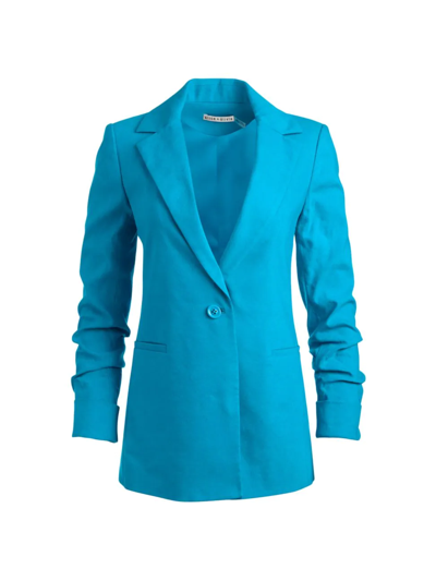 Shop Alice And Olivia Women's Pailey Single-breasted Blazer In Ocean Blue