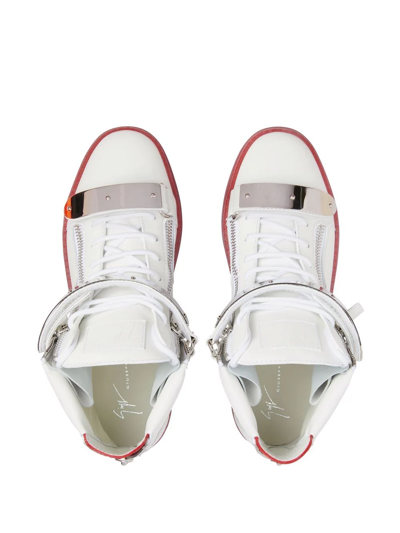 Shop Giuseppe Zanotti Coby High-top Sneakers In White