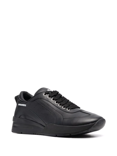 Shop Dsquared2 Round-toe Lace-up Sneakers In Black