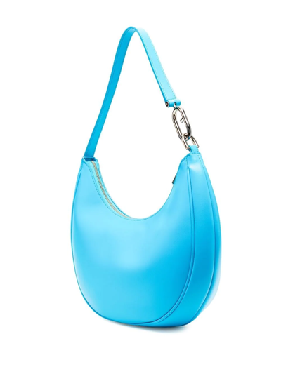 Shop Furla Primavera Leather Shoulder Bag In Blau