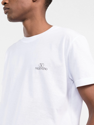 Shop Valentino Vlogo-print Cotton T-shirt In Weiss
