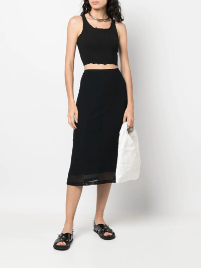Marc Le Bihan Raw-edge Cropped Top In Black