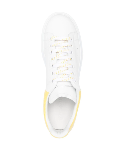 Alexander Mcqueen Perforated Platform Round Toe Sneakers In White