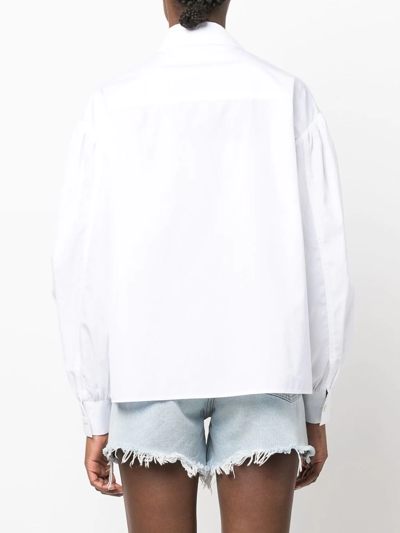 Shop Jacob Cohen Plain Long-sleeve Shirt In White