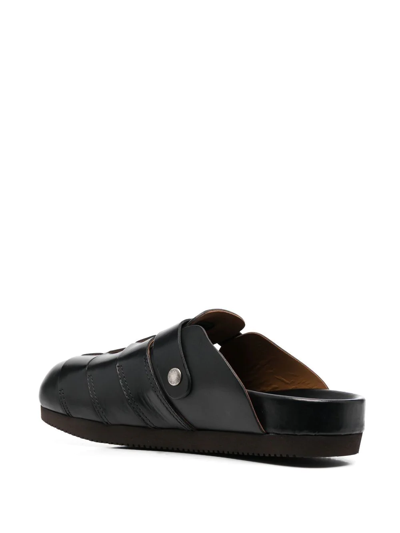 Shop Buttero Woven-panelled Clog Sandals In Black