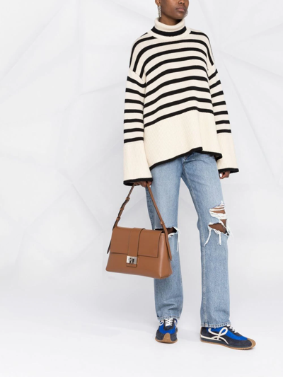 Furla Charlie Leather Tote Bag In Brown