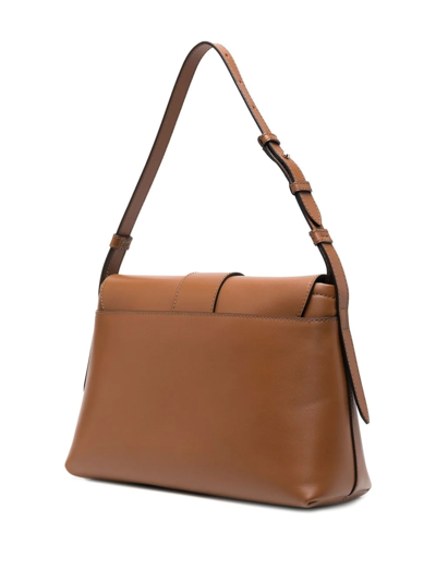 Shop Furla Charlie Leather Tote Bag In Brown