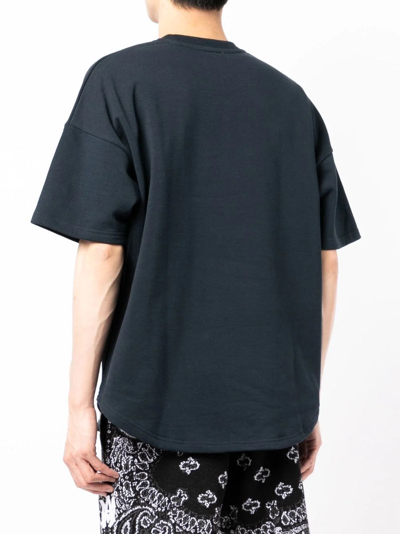 Shop Bape Black *a Bathing Ape® Logo-embroidered Cotton T-shirt In Blau