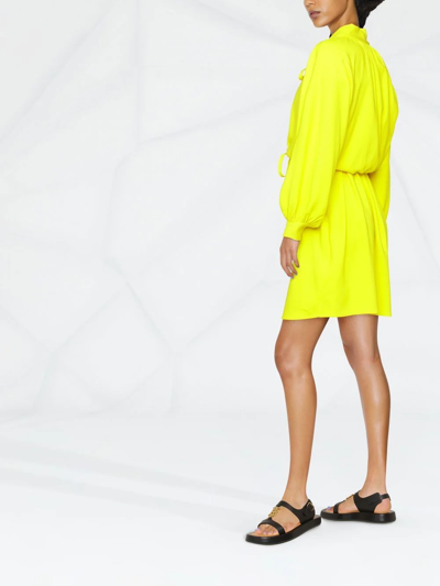 Shop Ami Alexandre Mattiussi Tie-fastening Mini Dress In Gelb